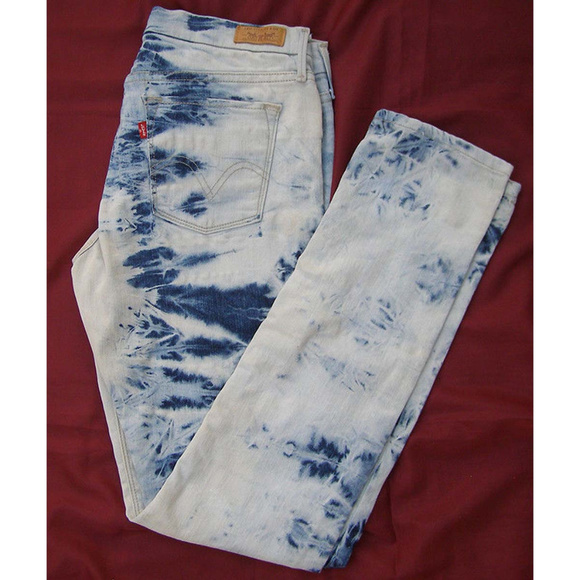 NEW sz9 Levis Skinny 631 Jeans Tie Dye Bleach wash - Picture 8 of 8